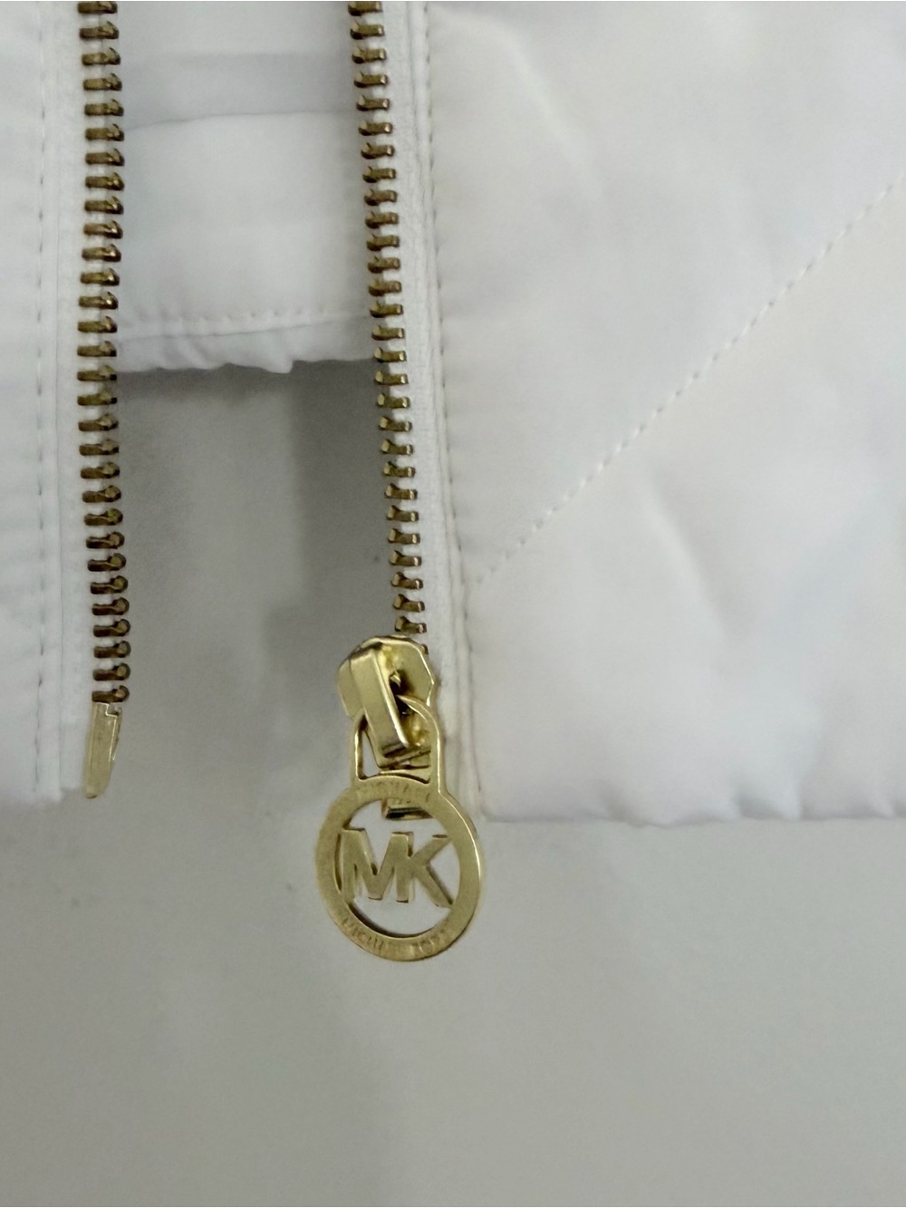 Michael Kors White Puffer Vest with Gold Accents - Picture 6 of 11